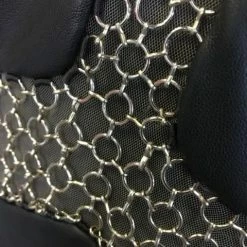 PROM Size 4 Black LAFEMME Leather Sheath Chain Bodice Highneck