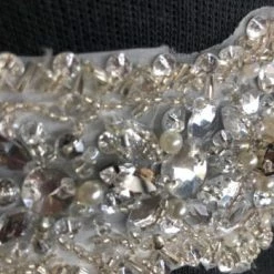 Something Blue Size 10 Rhinestone Ivory Belt