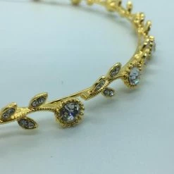 NEW ARRIVALS Gold Sweet V Metal/Rhinestones Headband