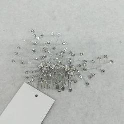 Something Blue Hair Piece Size 6" Rhinestone Silver Hair Comb ACCESSORIES