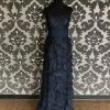 Something Blue Size 8 Navy Montage Floor Lace Strapless