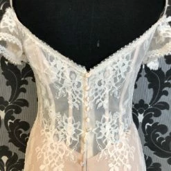 Something Blue WEDDING DRESSES Allure Romance 3202 Size 10 Nude And Ivory Off The Shoulder Fit & Flare