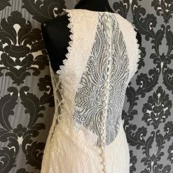 Something Blue Allure L461 Size 12 Ivory Lace Highneck Sheath WEDDING DRESSES