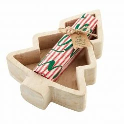 Something Blue Wedding Wood Tree Bowl & Towel Set