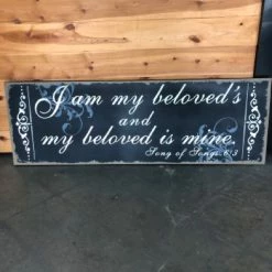 Something Blue PICK UP ONLY" I Am Loved..." Sign Size 47.5"x15.75" Wood Gray/Black/White SIGNS