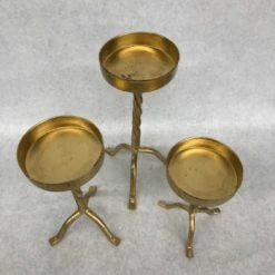 Something Blue Pillar Candle Holder Size 3pc Metal Gold CANDLES DECOR