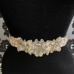 Something Blue BELTS Amalee Ariella Belt- Lynette Belt Rhinestone/Pearl Ivory "AS IS"