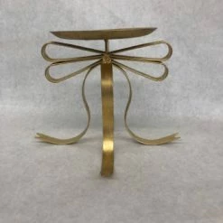 Something Blue Pillar Candle Holder Size 8" Metal Gold CANDLES