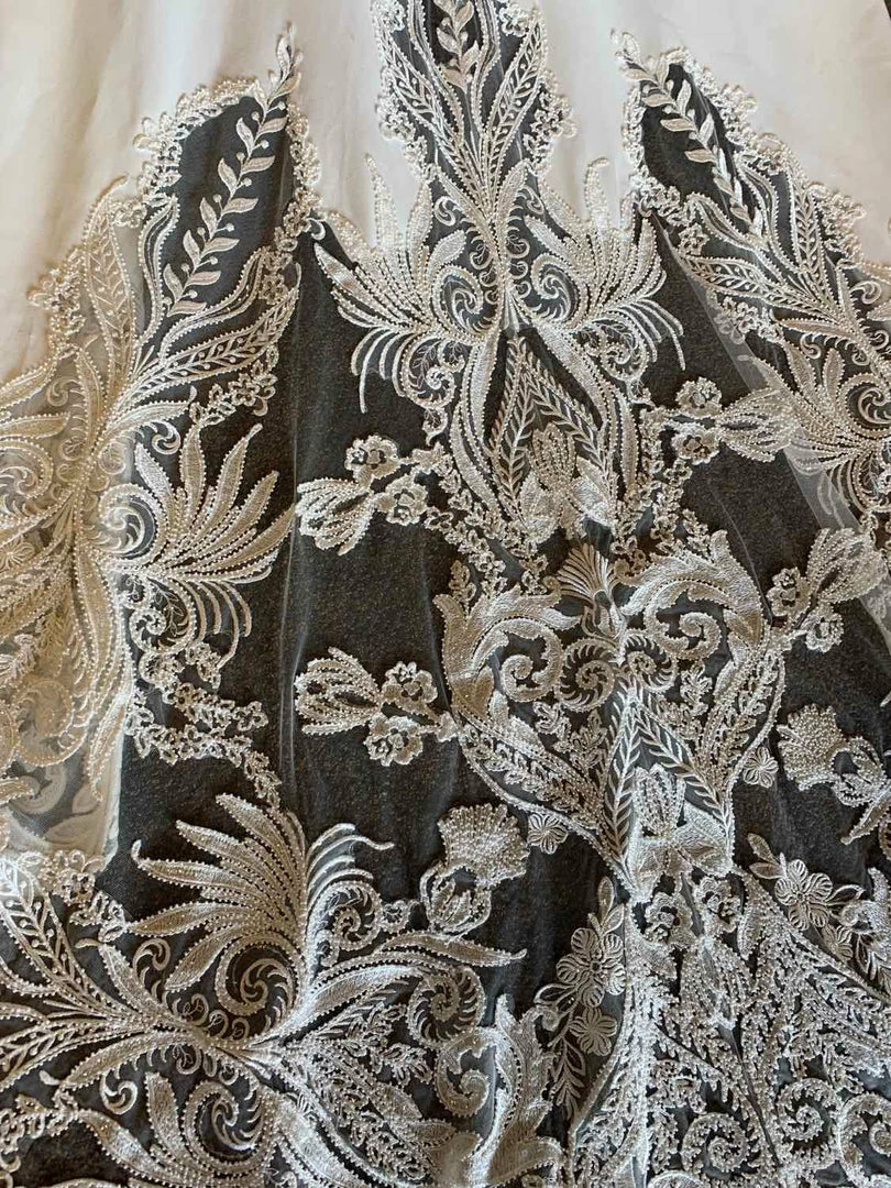 Something Blue Madison James MJ601 Size 10 Ivory Crepe And Lace Fit & Flare 6 Something Blue Madison James MJ601 Size 10 Ivory Crepe And Lace Fit & Flare