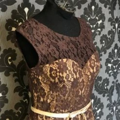 Something Blue FORMAL/MOTHER'S DRESSES Emma Mae Bridal KiKi Women's Formal Lace Espresso/Champagne Lace