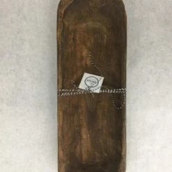 Something Blue Wedding Baugette Dough Bowl Small Dark Wood