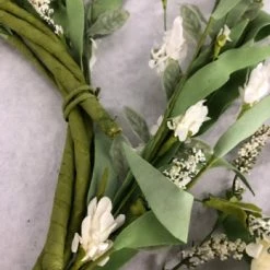 Something Blue Wreath Size 22" Foam/Greenery Green/white FLORAL DECOR