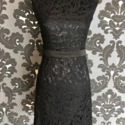 Something Blue Belsoie Women's Formal Lace Black Size 4 Cocktail Cap Sleeve