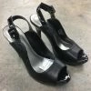 Size 6.5W Silver Fioni Faux Leather Peeptoe Heels NEW ARRIVALS