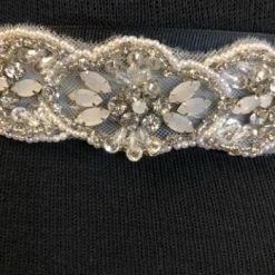 Something Blue BELTS Size 12 Rhinestone And Beaded Ivory Belt