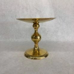 Something Blue Pillar Candle Holder Size 6.25 Metal Gold CANDLES DECOR