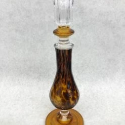 Something Blue DECOR Taper Candle Holder Glass Amber Size 14" CANDLES