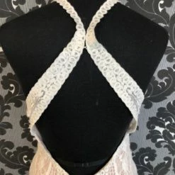 Something Blue WEDDING DRESSES Wilderly Bride F153 Size 10 Nude And Ivory Lace Highneck Fit & Flare