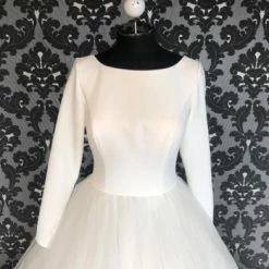 Something Blue Madison James MJ614 Women Wedding Dress Crepe/Tulle Ivory Size 8 WEDDING DRESSES