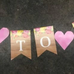 Something Blue His&Hers Banner Cardstock Pink/Beige/White SIGNS DECOR