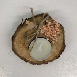 Something Blue Favors Wood/Wax/Floral Brown/Blush Size Mini CANDLES DECOR