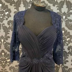 Something Blue FORMAL/MOTHER'S DRESSES Montage 116672 Formal Chiffon/Lace Navy Size 14