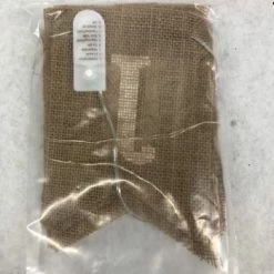 Something Blue DECOR Banner LED/Burlap Beige/White Size 9' SIGNS