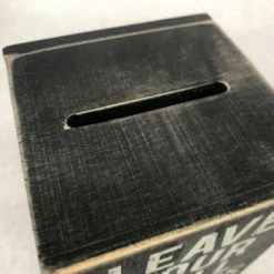 Something Blue Advice Box Size 4"x4"x8.5" Wood Black/Ivory CARD BOXES