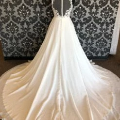 Something Blue Madeline Gardner Wedding Dress Chiffon Ivory Size 12 Sleeveless WEDDING DRESSES