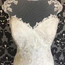 Jasmine Lace Ivory Size 12 Illusion Fit & Flare Women WEDDING DRESSES