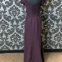 Something Blue FORMAL/MOTHER'S DRESSES Catrina 2031F Women's Formal Chiffon Eggplan Size 10 Floor