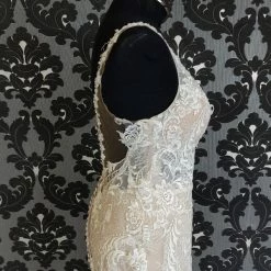 Something Blue Essense D2680 Wedding Dress Size 12 Lace Nude Sleeveless Fit & Flare WEDDING DRESSES