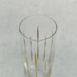 Something Blue Champagne Flute Glass Gold Size 6.5" Stemless GLASSWARE DECOR