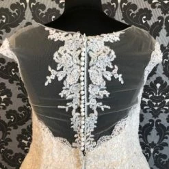 Something Blue House Of Wu 15657 Wedding Dress Lace/Tulle Ivory Size 22 AS IS HOLES IN SKIRT