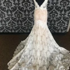 Something Blue Calla Blanche CHLOE 16241 Women's Wedding Dress Lace Ivory/Nude Sheath