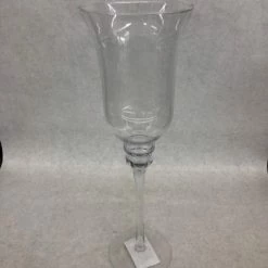 Something Blue 15" Kirkland's Goblet Clear Glass Candle Holder DECOR