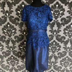Something Blue Serena London 17736 Women's MOB Lace/Taffeta Navy Size 8 Cocktail FORMAL/MOTHER'S DRESSES