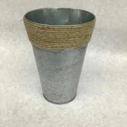 Something Blue DECOR Bucket Size 7.25"x5.25" Galvanized Silver/Beige CONTAINER