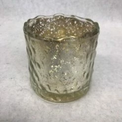 Something Blue Studio Decor Candle Holder Mercury Glass Champagne Size 3"x3.25" CANDLES
