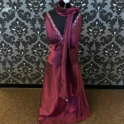 Something Blue Jade By Jasmine J1178 Formal Organza Plum Size 14