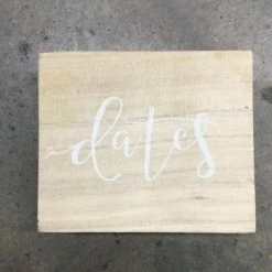 Something Blue Wedding Box Wood Tan Size 5.25"x4.5"x1.5" WOOD DECOR