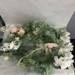 Something Blue DECOR Garland Size 5.5' Floral White/Green/Blush GARLAND