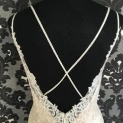 Something Blue Wedding AS IS Ti Adora Women's Wedding Dress Lace Ivory/Nude Size 12 Spaghetti 10 Something Blue Wedding AS IS Ti Adora Women's Wedding Dress Lace Ivory/Nude Size 12 Spaghetti