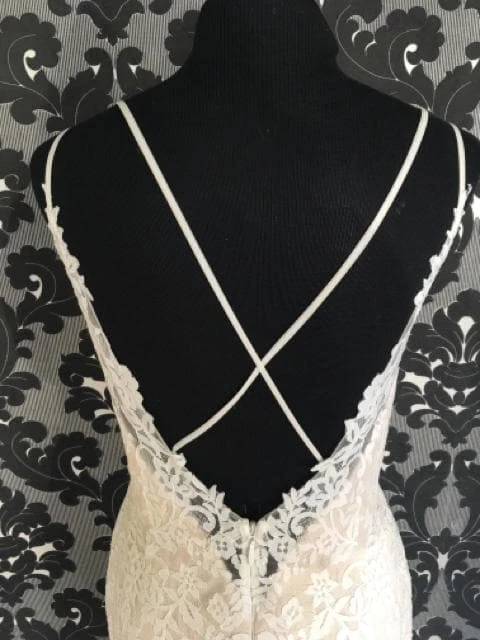 Something Blue Wedding AS IS Ti Adora Women's Wedding Dress Lace Ivory/Nude Size 12 Spaghetti 6 Something Blue Wedding AS IS Ti Adora Women's Wedding Dress Lace Ivory/Nude Size 12 Spaghetti