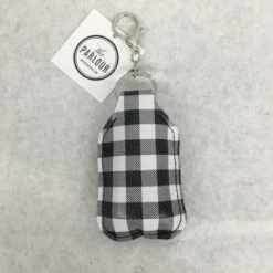 Something Blue Wedding JEWELRY Buffalo Plaid Black Hand Sanitizer Key Chain