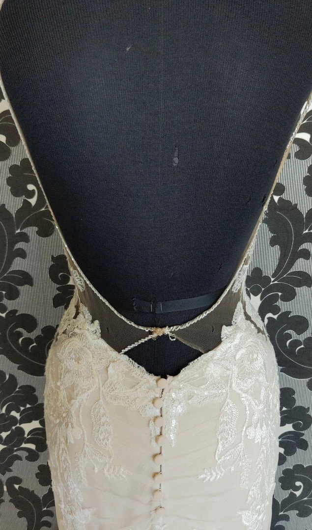 Something Blue WEDDING DRESSES Essense Wedding Dress D2770 Size 12 Lace/Beading Almond Sleeveless 6 Something Blue WEDDING DRESSES Essense Wedding Dress D2770 Size 12 Lace/Beading Almond Sleeveless