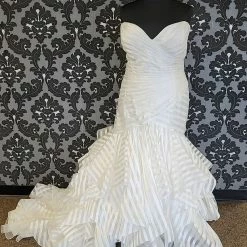 Something Blue Mori Lee Women's Wedding Dress Organza Ivory Size 28 Strapless WEDDING DRESSES