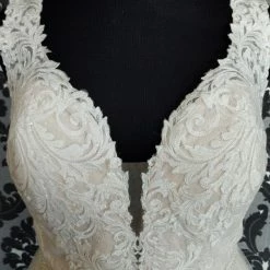 Something Blue Allure Bridal 3363L Size 16 Champange Tulle With Sequin And Lace