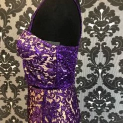Something Blue MacDuggal Size 4 Purple Lace 2 Piece Prom Dress