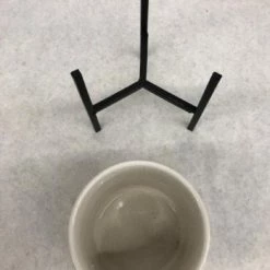 Something Blue Bloomingville Planter Ceramic/Metal Ivory/Black Size 2pc VASES